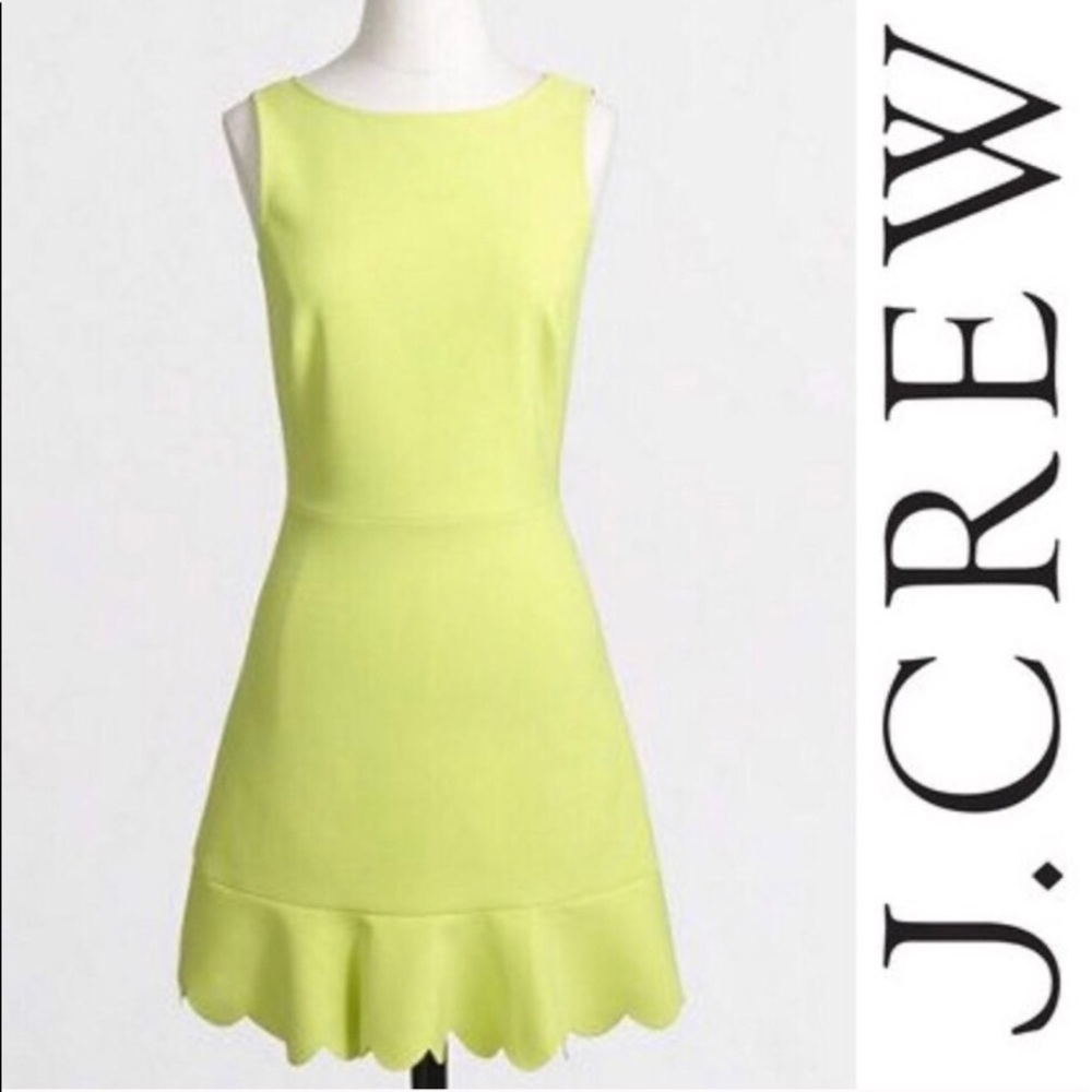 J. Crew Drop Waist Scalloped Dress